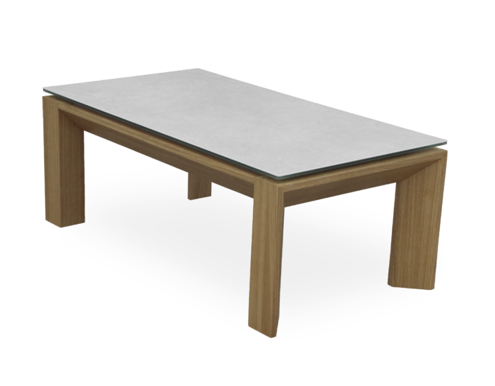 Mesa de centro elevable T124, Porcelánico Hydra Argen