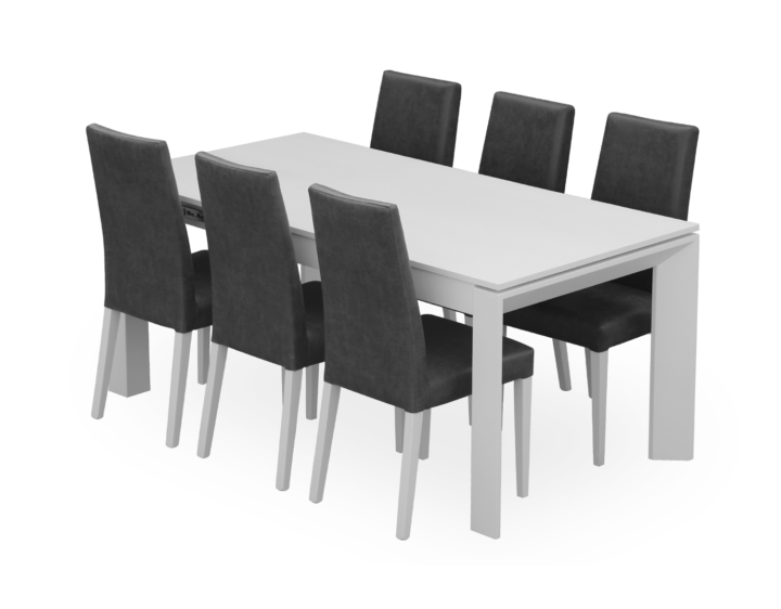 Conjunto de Mesa T10A Color Àrtic y 6 Sillas Ana