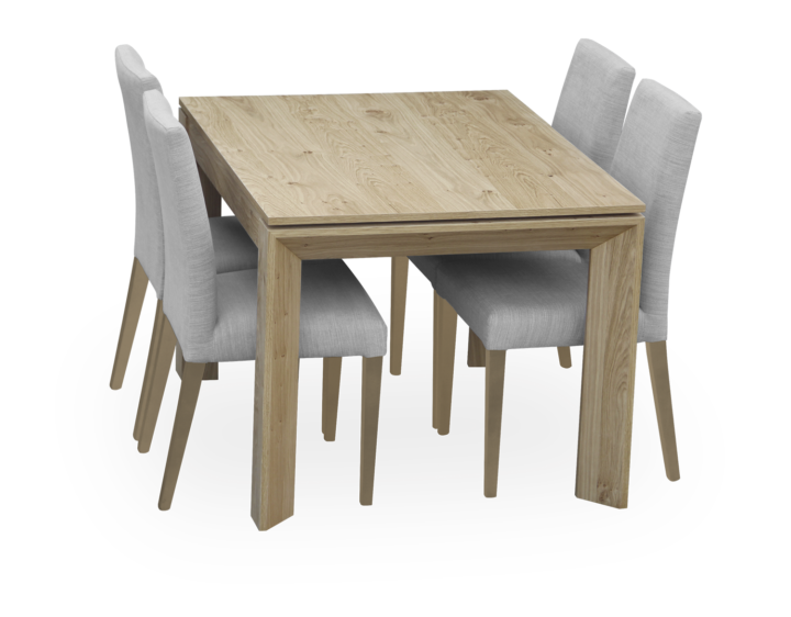 Conjunto de Mesa T10A Roble Nudos y 4 Sillas Ana