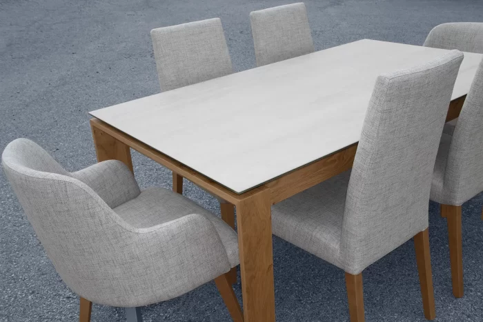 Conjunto de Mesa T14A, 2 sillones Karlo y 4 sillas Ana